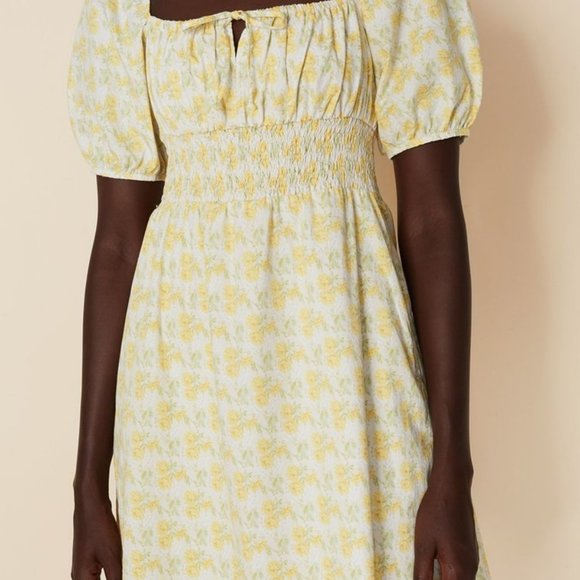 Faithfull the brand yellow floral mini dress - Picture 4 of 10
